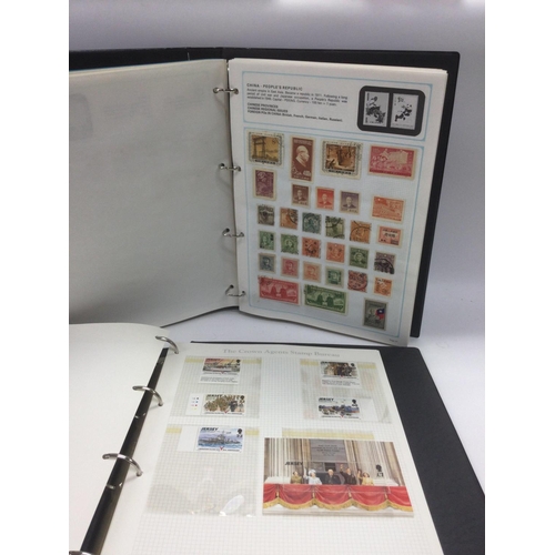 1832 - A collection of GB presentation packs, two GB stamp albums and a small collection of world stamps in... 