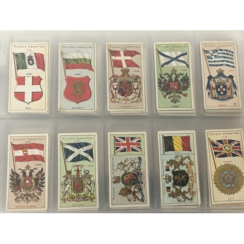 1857 - An album containing a well presented collection of Players cigarette cards including 1905 Flags and ... 