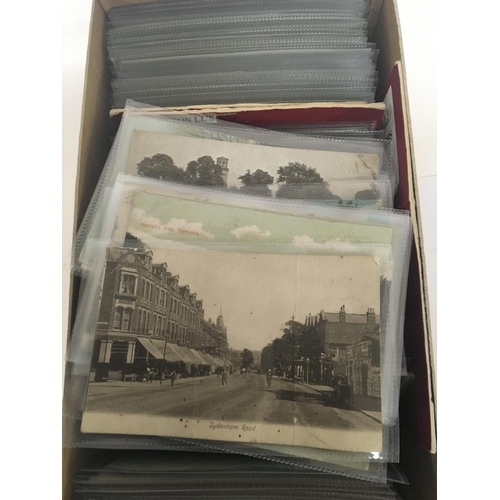 1870 - A box containing a well presented collection of Postcards Essex and London Suburbs including late Vi... 