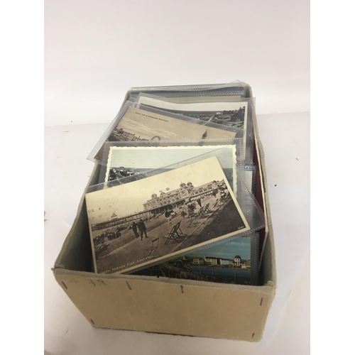 1875 - A box containing a well presented collection of vintage postcards including Piers Canals Boats Ships... 