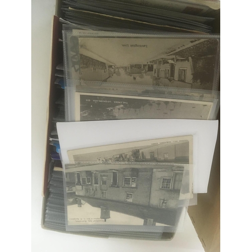 1884 - A box containing a quantity of well presented postcards Essex in alphabetical order.