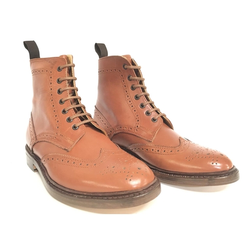 1964 - Full Brogue Goodyear Boots by John White in Cedar Calf Leather, size U.K. 8