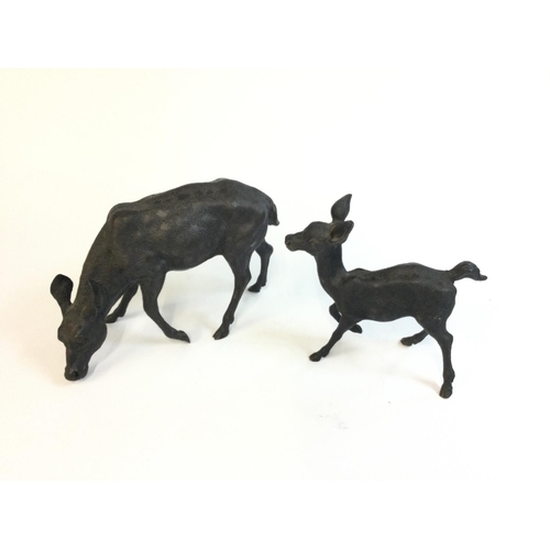 1995 - 2 Twentieth century Bronze Deer.