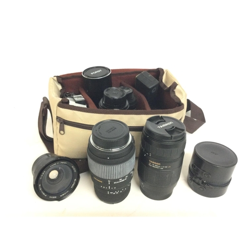 2016 - A collection of various SLR lenses including Hanimex, Porst, Tamron, Sigma and other.postage categor... 