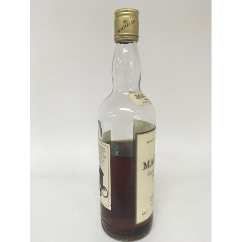 2073 - An opened bottle of Macallan Single Highland Malt Whisky. Special selection 1965 bottled 1983. Three... 