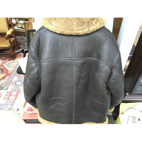 2127 - A reproduction RAF Second World War Irvin sheepskin flying jacket made by Aviation leathercraft. Siz... 