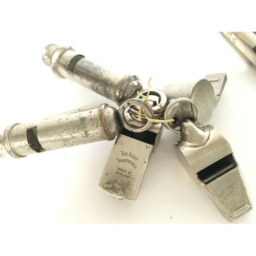 604 - WW2 ARP whistle, vintage girl guides whistle on belt & other whistles. Postage category B