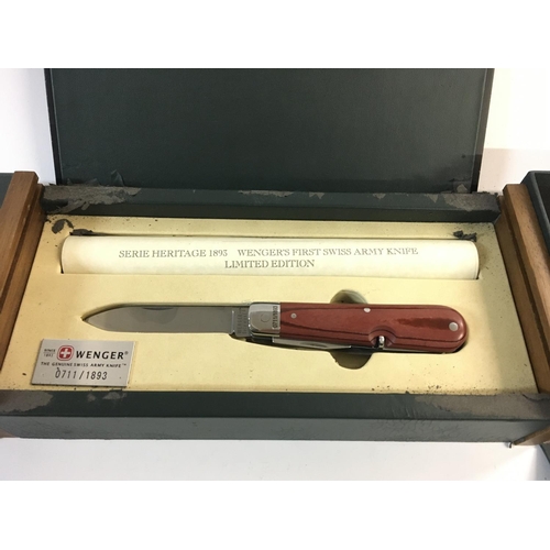 656 - A Wenger limited edition heritage 1893 Swiss Army knife. Comes with original box which has some area... 