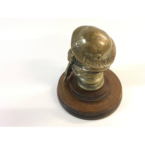 666 - Original 1920s bronze car mascot OLD BILL. Has Bruce Bairnsfather signature on helmet. Mascot is mou... 