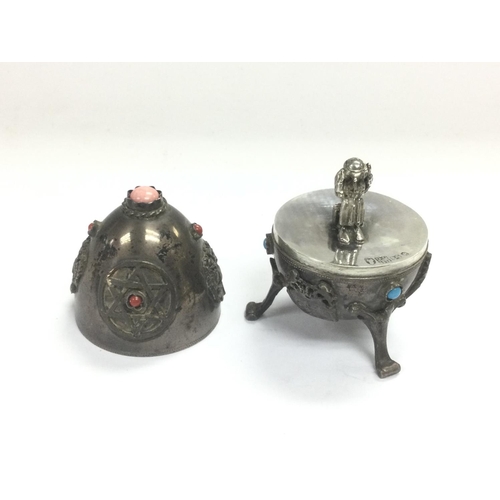 687 - A Russian silver decorative egg set with turquoise and coral decoration. Shipping category B.