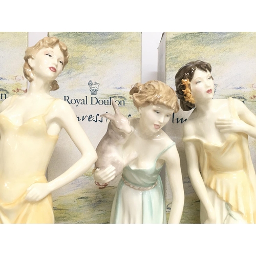 807 - A collection of boxed Royal Doulton Impressions porcelain figures and boxed Tiny Royal Doulton Ladie... 