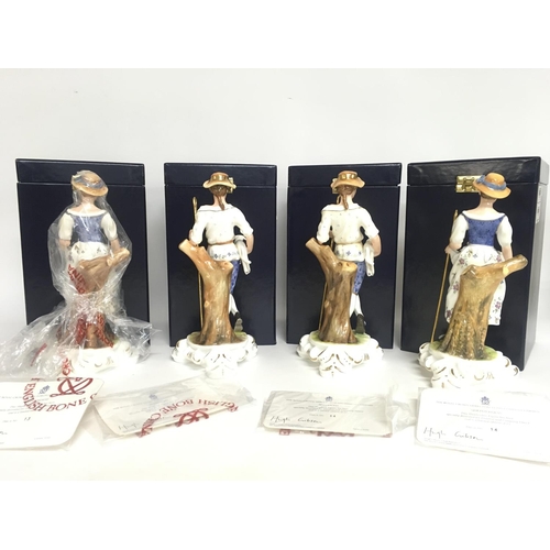 808 - Boxed collection of Royal a Crown Derby very limited edition of 25 Shepard & Shepherdess porcelain f... 