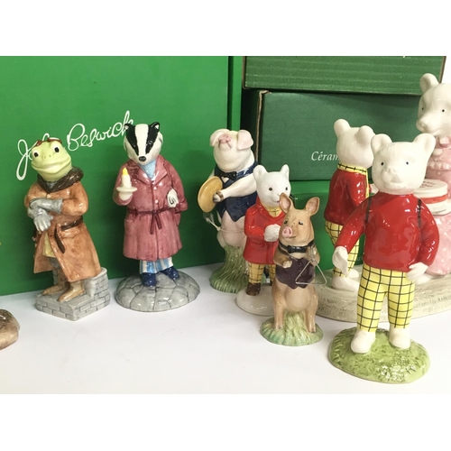 815 - Boxed Beswick figures including Bill Badger, Rupert the Bear, Ratty, Rupert with satchel. Postage ca... 