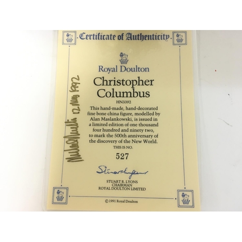 817 - A Boxed Royal Doulton Limited edition Christopher Columbus figure, postage category D