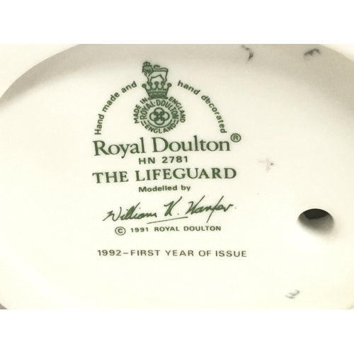 818 - Royal Doulton The Guardsman & The Lifeguard porcelain figures. Approximately 15cm tall. Postage cate... 