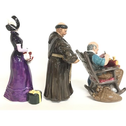 819 - Royal Doulton figures including Good Day Sir, The Toymaker, The Jovial Monk. Postage category D