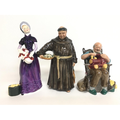 819 - Royal Doulton figures including Good Day Sir, The Toymaker, The Jovial Monk. Postage category D