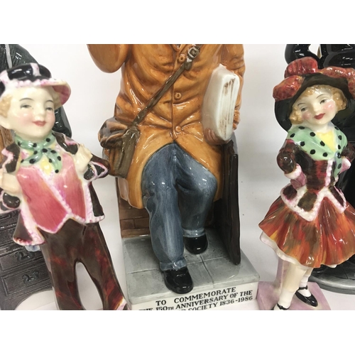 834 - Royal Doulton figurines including Pearly Boy HN1482 & Pearly Girl HN1483, The Clockmaker, Long John ... 