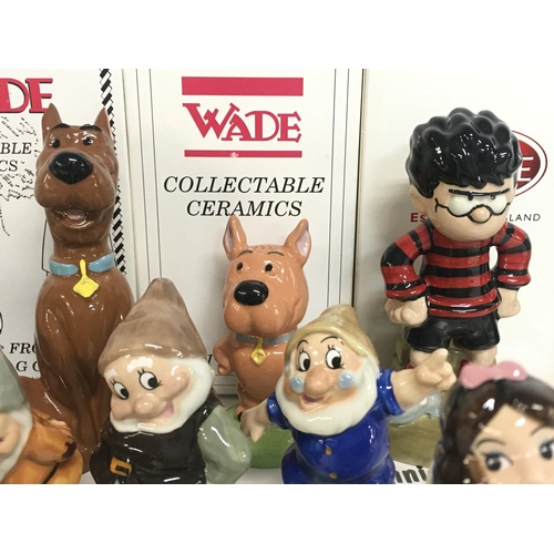 837 - Wade porcelain figures including Snow White & The Seven Dwarfs, Batman, Scooby Doo, Scrappy Doo etc.... 