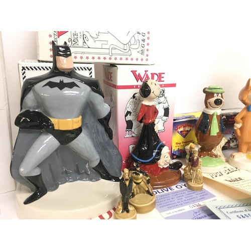 838 - Wade Porcelain figures, some boxed & limited edition figures with COAS. Figures including Superman, ... 