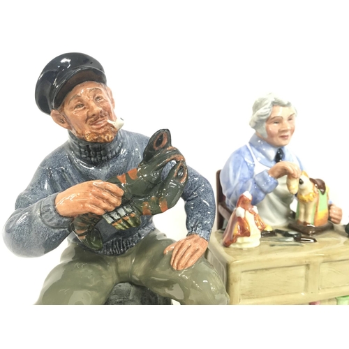 839 - A collection of Royal Doulton Porcelain figurines including The Lobster Man HN2317, The China Repair... 