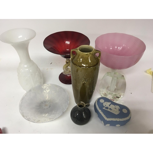 895 - Two examples of 20th century studio art pottery coloured art glass and other ornaments.- NO RESERVE