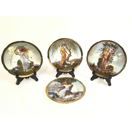 915 - A collection of 4 Sovereign China Ltd plates, a series of four seasons by Charlotte Sternberg.- NO R... 