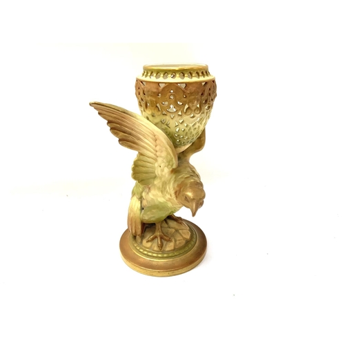 948 - A Royal Worcester Blush Ivory Pot Pourri in the form of a sparrow, 19cm.