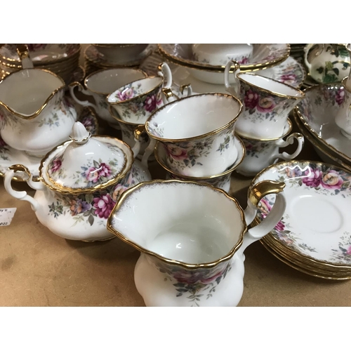 957 - A Royal Albert Autumn Roses Tea / coffee set with dinner plates.