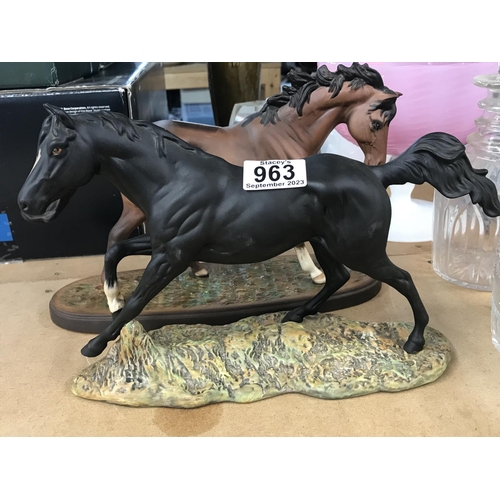 963 - Two Royal Doulton ceramic horse black Bess and the winner ,