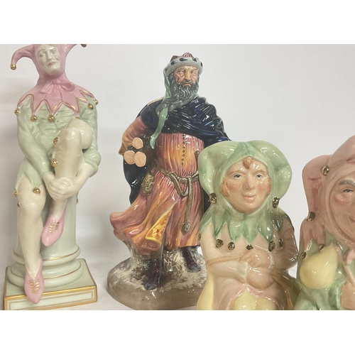 983 - Royal Doulton figures including Jester Figures D7109,D7110,HN3922,HN3924 with certificates, Take It ... 