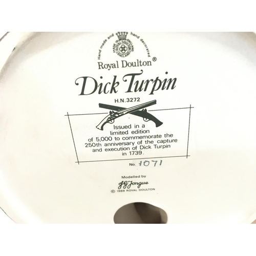 986 - A boxed Limited Edition Royal Doulton Dick Turpin figure number 1071 of 5000 with COA. HN 3272 No ob... 