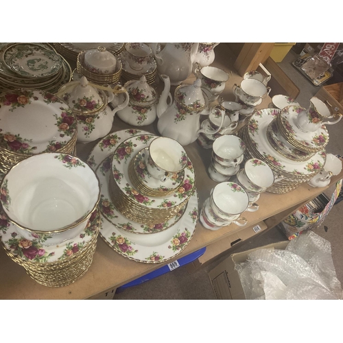 994 - An extensive Royal Albert Old Country Rose tea and dinner service , no obvious large damage. Postage... 