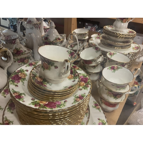 994 - An extensive Royal Albert Old Country Rose tea and dinner service , no obvious large damage. Postage... 