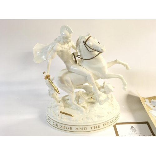 998 - Royal Worcester st George and the dragon figurine. Limited edition 2 of 50. Made on behalf of the ro... 