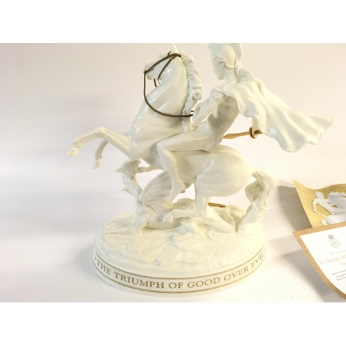 998 - Royal Worcester st George and the dragon figurine. Limited edition 2 of 50. Made on behalf of the ro... 