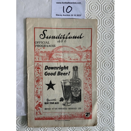 10 - 47/48 Sunderland v Manchester United Football Programme: Incredibly rare item for league match dated... 