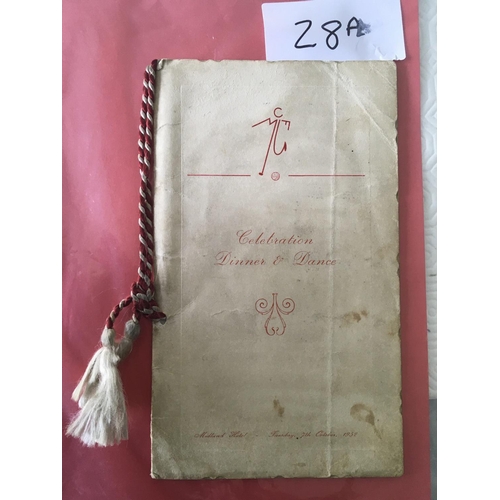 28A - 51/52 Manchester United League Champions Signed Football Menu: Celebration dinner held at the Midlan... 