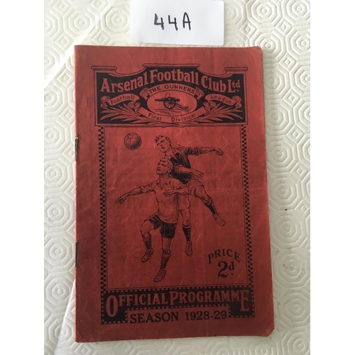 44A - 1929 FA Cup Semi Final Football Programme: Aston Villa v Portsmouth played at Arsenal. Good with no ... 