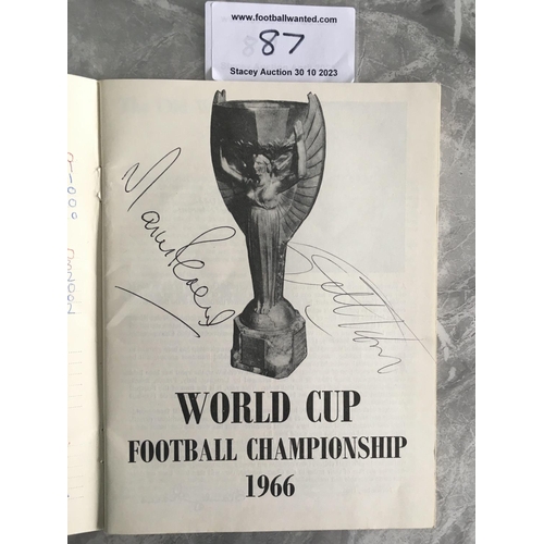 87 - 1966 England World Cup Signed Brochure: Page has Jules Rimet trophy and the words World Cup Football... 