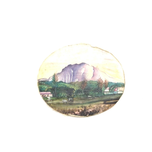 1004 - 6 Indian framed landscape miniature painting each approximately 4.9cm x 3.9cm Postage A