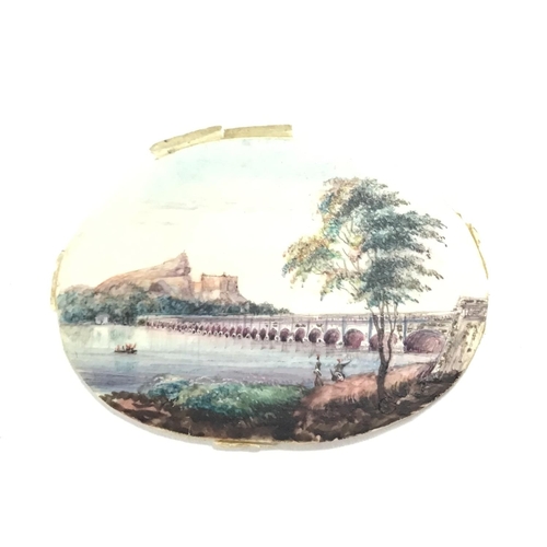 1004 - 6 Indian framed landscape miniature painting each approximately 4.9cm x 3.9cm Postage A