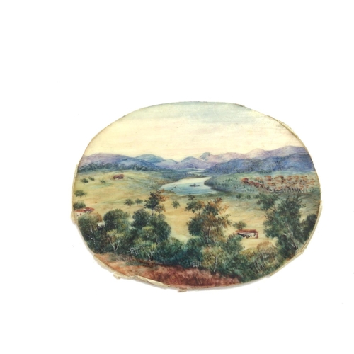 1004 - 6 Indian framed landscape miniature painting each approximately 4.9cm x 3.9cm Postage A