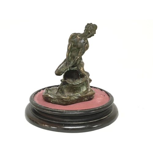 1028 - A Victorian bronze figure on a base ,18cm tall. postage category B