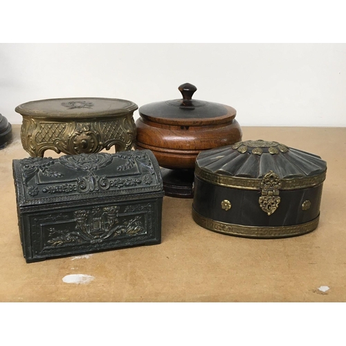 1038 - WITHDRAWN -  A Collection of four trinket boxes including a classical casket.