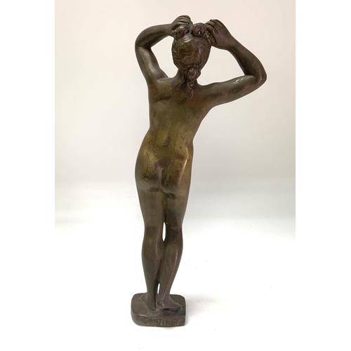 1061 - A cast bronze figure of a nude female signed Cabtinet. 24cm.