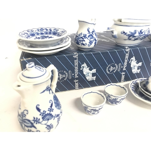 1293 - Boxed Cesky Porcelain miniature coffee & dinner set , postage category D. NO RESERVE