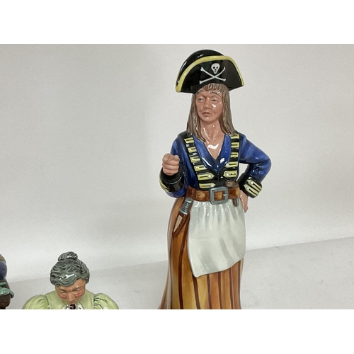 1327 - A collection of Royal Doulton Porcelain figurines including Ruth The Pirate Maid HN 2900, Jolly Sail... 