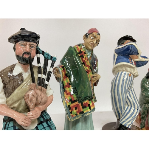 1331 - A collection of Royal Doulton porcelain figurines including The Piper HN2907, The Hornpipe HN2161, F... 