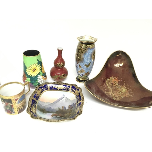 1359 - A collection of ceramics including a Carlton Ware and art deco vases, Noritake bowl Etc. Vases are 1... 